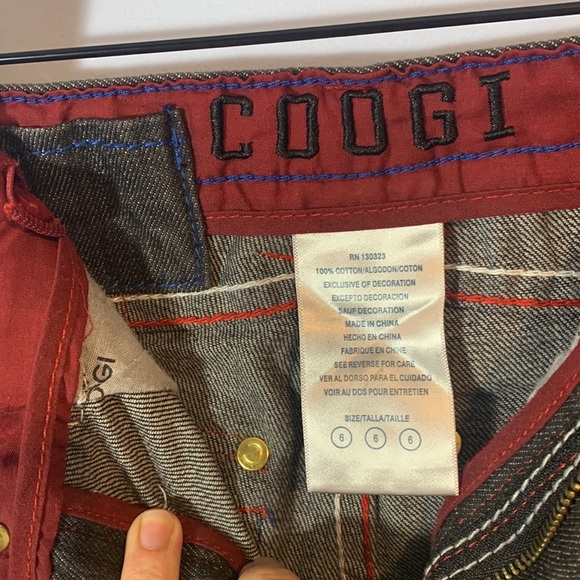 Coogi black charcoal jeans straight baggy embroidered size 6 - Picture 5 of 9